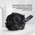 4 Pack Black Bath Loofah Sponge 60g Shower Mesh Ball - Exfoliating Body Scrubber for Men & Women - Durable Shower Puff Bath Loofa for Soothe Skin