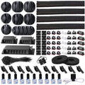 N NOROCME 192 PCS Cable Management Kit 4 Wire Organizer Sleeve,11 Cable Holder,35Cord Clips 10+2 Roll Cable Organizer Straps and 100 Fastening