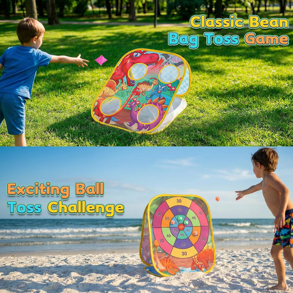 Bean Bag Toss Game for Kids - Cornhole Board Outdoor Toys for Toddlers -Party Activities Carnival Outside Yard Backyard Beach Lawn Games Toy for