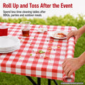 Red Gingham Disposable Picnic Tablecloths 4 Pack, Plastic Table Covers 4 Red