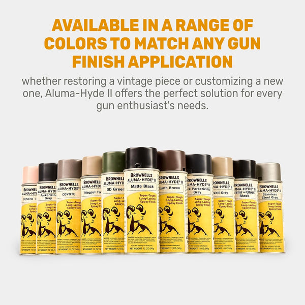 Brownells Aluma-Hyde 2 Epoxy Based Firearms Finish Aerosol Can Matte Black