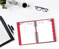 Brownline® 2025 Coilpro™ Daily/Monthly Planner, Untimed Journal, 12 Months, January to December, Twin-Wire Binding, 8.25" X 5.75", Bright Red (CB389C.RED-25)