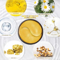 Fivewan 24k Gold Under Eye Patches - 60 Pcs Eye Mask Pure Gold Anti-Aging Collagen Hyaluronic Acid Under Eye Mask for Removing Dark Circles,