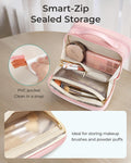 BAGSMART Travel Makeup Bag, Make up Bag with Multiple Compartments for Organizer, Compact & Durable Cosmetic Organizer for Women for Travel