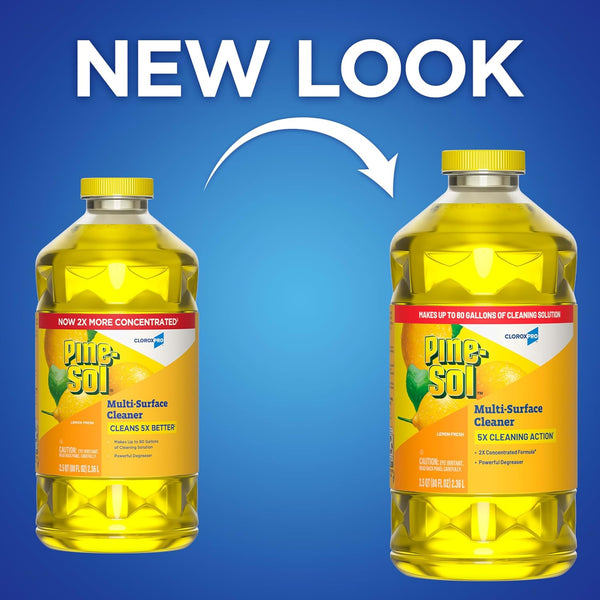 Pine-Sol Multi-Surface Cleaner, Cloroxpro, 2X Concentrated Formula, Lemon Fresh, 80 Fl Oz