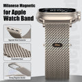 BXUXOHS Milanese Loop for Apple Watch Ultra 2/3/4 Band 49/46/45/44/42mm Men 03- Natural Titanium 49/46/45/44/(42mm: S3/2/1)