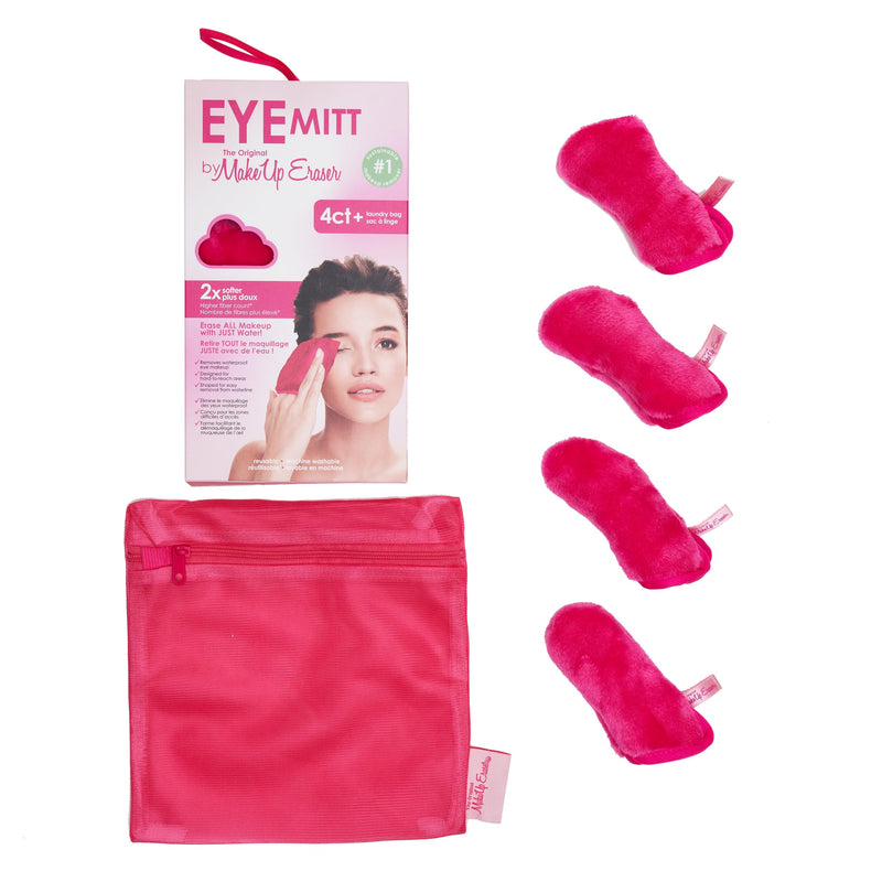 Eye MITT by The Original MakeUp Eraser, Erase All Eye Makeup With Just Water, Including Waterproof Mascara, Eyeliner, and More! Pack of 4 Mitts +