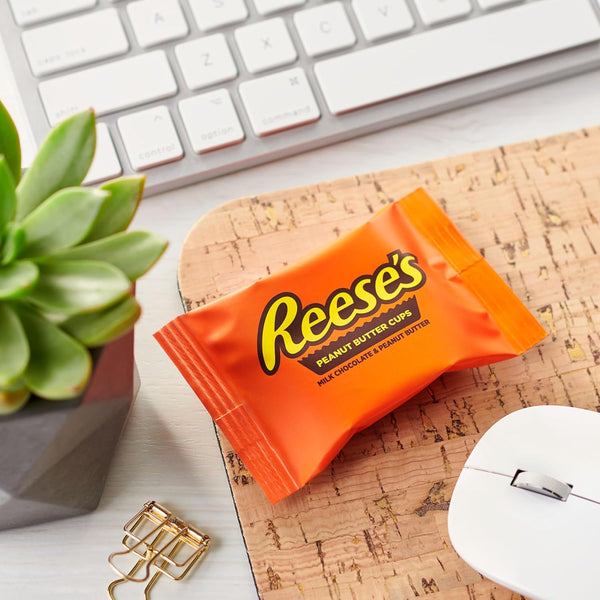REESE'S Milk Chocolate Snack Size Peanut Butter Cups, Candy Pantry Pack, 13.75 Oz (25 Pieces)