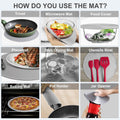 LekDrok 10 Inch Microwave Food Cover & Collapsible Silicone Mat - Splatter Guard, Plate Holder & Kitchen Colander for Meal Prep, Charcoal Cover+10"Mat
