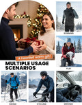 AURUZA Cycling Gloves for Men Winter Cold Weather, Five Fingers Touch Screen Winter Gloves for Men, Waterproof Anti-Slip Warm Gloves Liners for