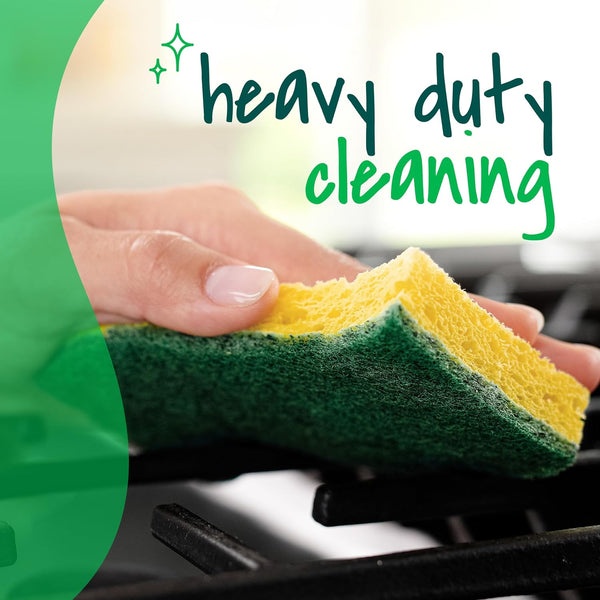 Scotch-Brite Heavy Duty Scrub Sponge, 6 Kitchen Sponges Designed for Tough Messes in the Kitchen That Last 3X Longer*, Best for Cast Iron Skillets