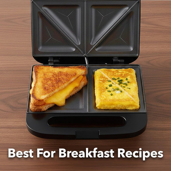 OVENTE Electric Sandwich Maker with Non-Stick Plates, Indicator Lights, Cool Touch Handle, Easy to Clean and Store, Perfect for Cooking Breakfast,