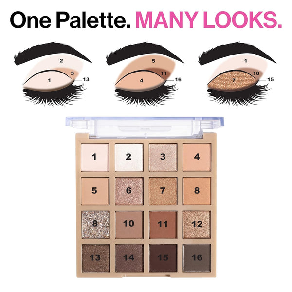 Wet N Wild Always Naked Palette, Nude Neutral Eye Makeup, Blendable, Warm and Cool Nude Pigments, Matte, Shimmer, Glitter, Creamy Smooth