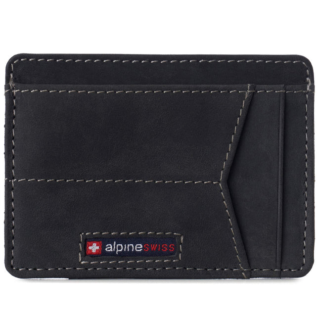 Alpine Swiss RFID Minimalist Oliver Front Pocket Wallet For Men Leather Hampton