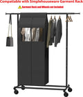 Simple Houseware 15"W x 54"H Garment Cover with Bottom Seal & Clear Window | for Clothes Rack/Closet/Hanging Clothes, Dark Gray 54" x 15"