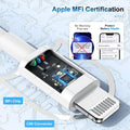 3 Pack Apple Mfi Certified Charger Cable 6Ft, Lightning to USB Cable Cord 6 Foot, 2.4A Fast Charging,Apple Phone Long Chargers for Iphone