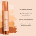 YENSA Serum Foundation Makeup - Super Silk Full Coverage Foundation Enriched with Peptides, Vitamin C & Ferulic Acid to Help Reduce Fine Lines,