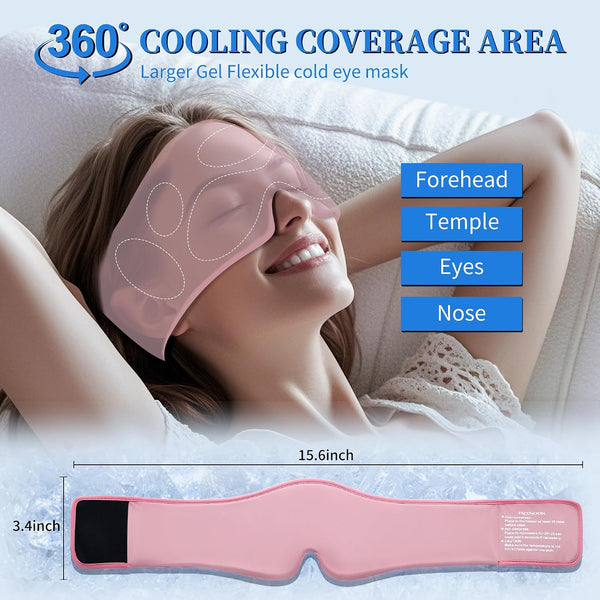 2 Pack Blackout Cooling Sleep Mask: Reusable Weighted Gel Eye Mask for Puffiness & Migraine Relief - Ice Pack for Eyes, Cold Compress for
