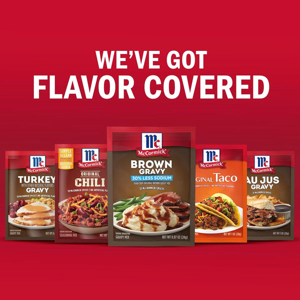 Mccormick 30% Less Sodium Brown Gravy Mix, 0.87 Oz (Pack of 12)
