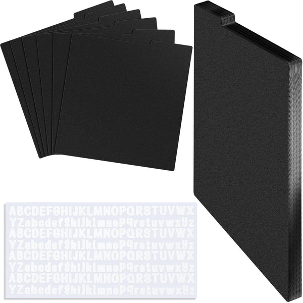 Gueevin 30 Pcs Record Dividers 12.5 X 13.49 Inch Vinyl Record Accessories with White A-Z Stickers for Organizing Protection
