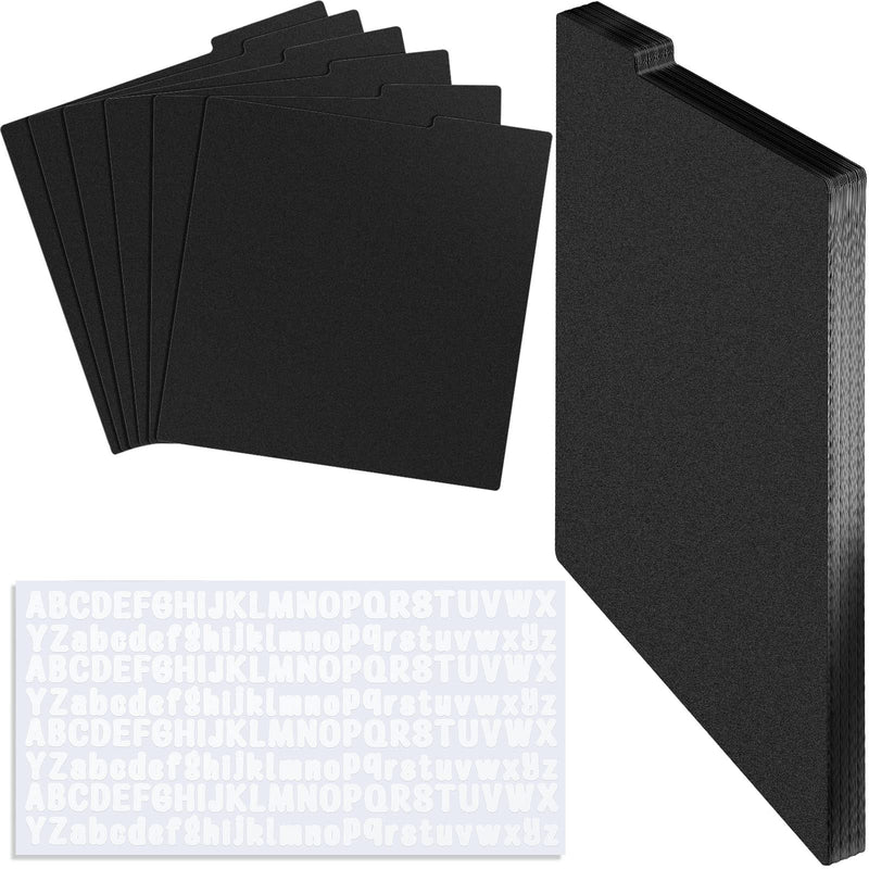 Gueevin 30 Pcs Record Dividers 12.5 X 13.49 Inch Vinyl Record Accessories with White A-Z Stickers for Organizing Protection