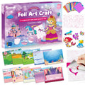 URMYWO Fun Foil Art Craft Supplies Kits, Princess Arts and Crafts for Kids Ages 4-8, No Mess DIY Creative Activity Sticker & Coloring Books,