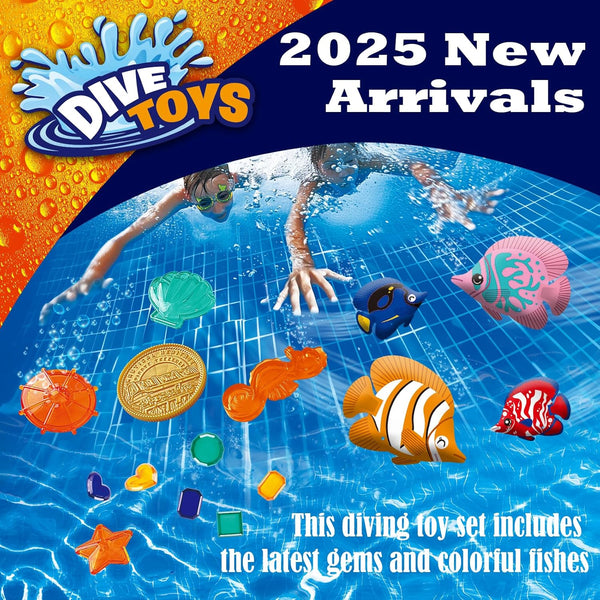 LITTLE FROGGY KidÃ¢ÂÂS Diving Set with 30 Pcs Diving Toy Kit Perfect for Pool, Beach, Water Parks, for Swimming Training & Water Games for Boys Aged