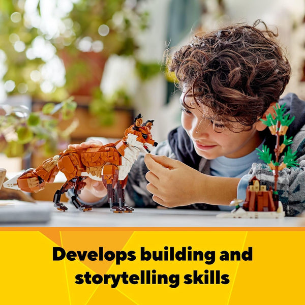 LEGO Creator 3 in 1 Forest Animals Red Fox Toys - Building Toys for Kids, Boys & Girls, Ages 9+ - W/ 3 Building Options into Fox, Owl, or Squirrel