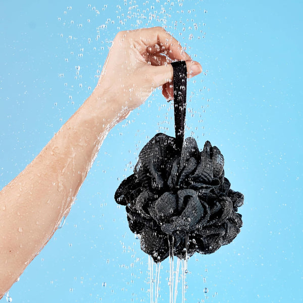 4 Pack Black Bath Loofah Sponge 60g Shower Mesh Ball - Exfoliating Body Scrubber for Men & Women - Durable Shower Puff Bath Loofa for Soothe Skin