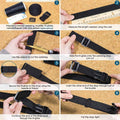 5 Set Each of 1 Inch Flat Side Release Buckles and Tri-Glides with 5 Yards of Nylon Webbing Straps - Ideal for DIY Luggage Straps, Pet Collar,