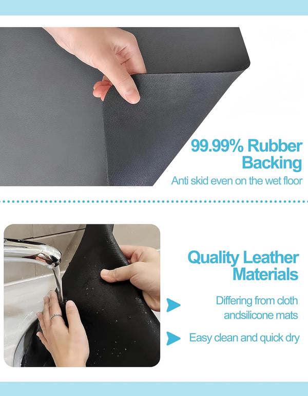 Dish Drying Mat for Kitchen Counter, 12"X19" Dish Drying Pad with Non-Slip Rubber Backed, Hide Stain anti Absorbent for Kitchen Counter, Drying
