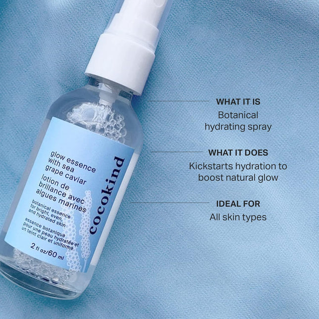 Cocokind Glow Essence with Sea Grape Caviar, Hydrating Primer and Facial Mist, F