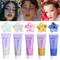 Face Body Glitter, Hair Glitter Sparkles Chunky Face Glitter Gel for Girls Makeup Singer Concerts Mermaid Festival Sequins Face Paint
