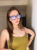 VISOONE Chunky Rectangle Oversized Blue Light Blocking Computer Glasses Basil Green 1