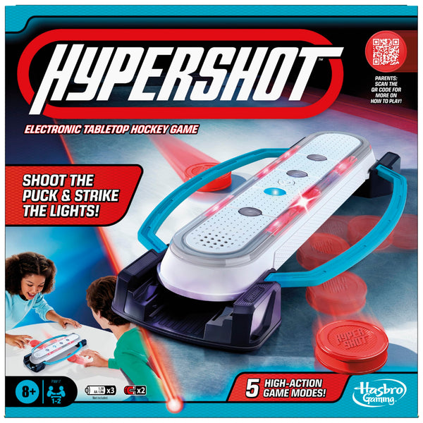 Hasbro Gaming Hypershot Electronic Tabletop Hockey Game | 5 Games in 1 | Music, Lights, and Sounds | Ages 8 and Up | for 1 to 2 Players | Kids