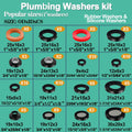 XBVV 37 Size 1075 Pcs Faucet Washers & O-Rings Kit & Plumbing Gasket 3-in-1 Home Universal Rubber Washers Assortment Kit for Faucet Hose Spigot