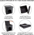 Cat House Ã¢ÂÂ Collapsible Multipurpose Small Dog or Cat Ottoman with Footrest, Cushioned Top, and Interior Pillow by PETMAKER (Black)