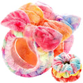 LEOBRO Spa Headband, 6pcs Makeup Headbands & Hair Ties, for Women Girls Tie-dyed Colorful, Orange, and Pinkish Purple