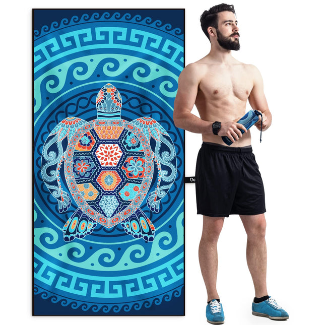 OCOOPA Microfiber Beach Towel Fast Drying, Extra Large 63" X 31" Sand Free Beach Towel Super Lightweight Towels for Swim