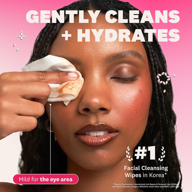 The Face Shop Rice Water Bright Makeup Remover Wipes for Face with Rice Extract,