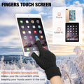 Geyoga 2 Pairs Women's Winter Touch Screen Gloves Soft Warm Fleece Lined Knit Elastic Cuff Winter Texting Gloves Black, Gray Solid