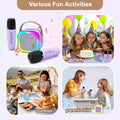 ShinePick Kids Karaoke Machine with 2 Wireless Microphones Portable Bluetooth Mini Karaoke Machine Speaker Kids Toys Christmas Birthday Gift for 3