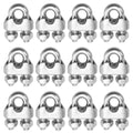 1/4 Inch 6mm Wire Rope Clamps Clip 304 Stainless Steel Cable Clip Fastener 12 Pcs 1/4 Inch (12 Count)