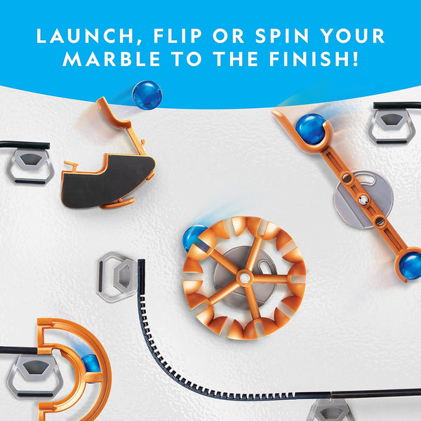 National Geographic Magnetic Marble Run STEM Building Set for Kids | Magnetic Track and Trick Pieces, Marble Maze, Engineering Toy, Creative