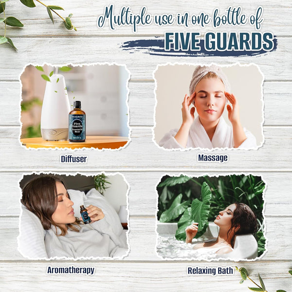 Natural Riches Five Guards Essential Oil Blend for Health Shield Aromatherapy with Clove Cinnamon Lemon Rosemary Eucalyptus Oil - 30Ml