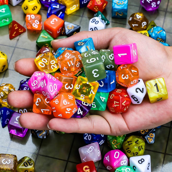 CiaraQ Polyhedral Dice Set - DND Role Playing Dice | Acrylic RPG Dice for Dungeons and Dragons MTG Table Games, Mixed colors, 140pcs Mixed Colors 140