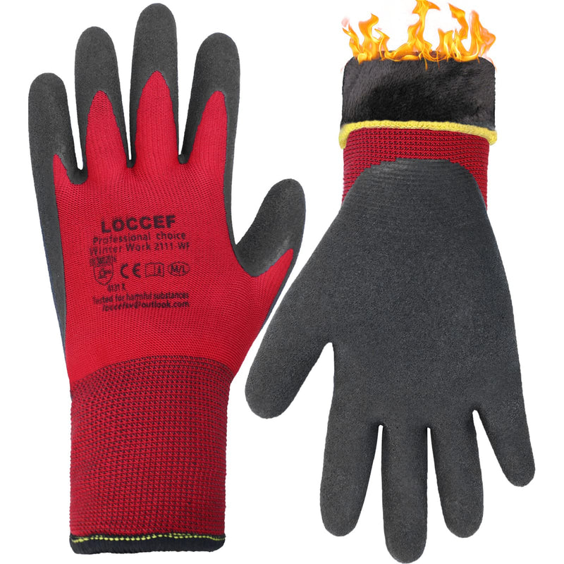 LOCCEF 2 Pairs Winter Work Gloves Men Women, Thermal Freezer Gloves Small (Pack of 2)
