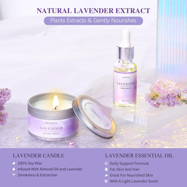 Gifts for Women Spa Lavender Bath Gifts Baskets for Women Mothers Day Gifts Birthday Gifts Relaxing Self Care Gift for Mom Her Auntie Sister