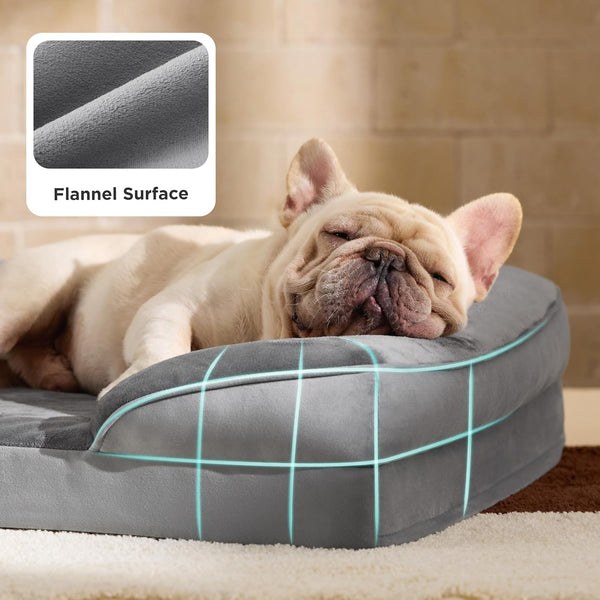 Bedsure Orthopedic Dog Bed Medium Size Dogs - Washable Small Medium Dog Cat Bed Waterproof, Comfort Cats Couch Sofa with Washable Removable Cover,