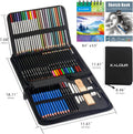 KALOUR 76 Drawing Sketching Kit Set - Pro Art Supplies with Sketchbook & Watercolor Paper - Include